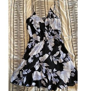 Black and blue flower dress